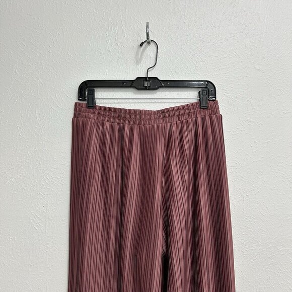 Marc New York Rose Pink Ribbed Accordion Pleated Pants Wide Leg Pull On Size S - Picture 6 of 10